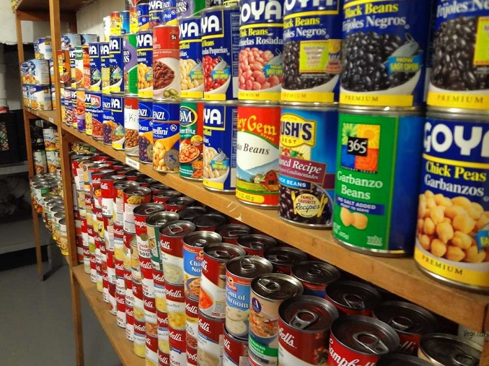 Stock an emergency food pantry for a supply of food for your family during bad times. 