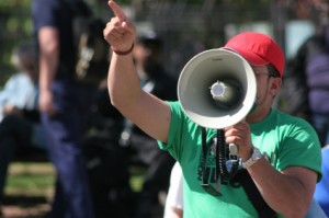 government protester