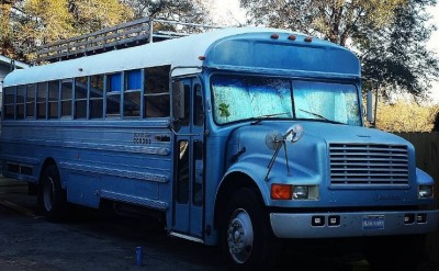 Off-Grid Life In a $4,500 Converted School Bus