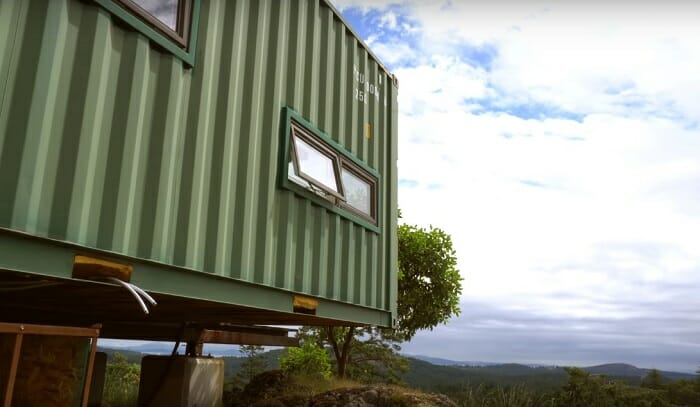 He Built A FULLY Off-Grid Shipping Container Home On A Mountain Top